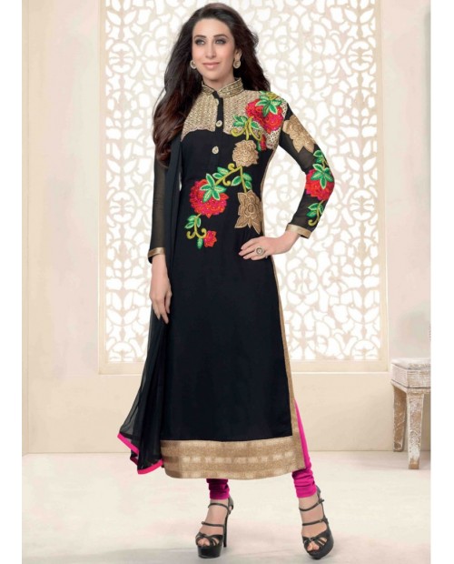 Karishma Kapoor Black Faux Georgette Salwar Suit